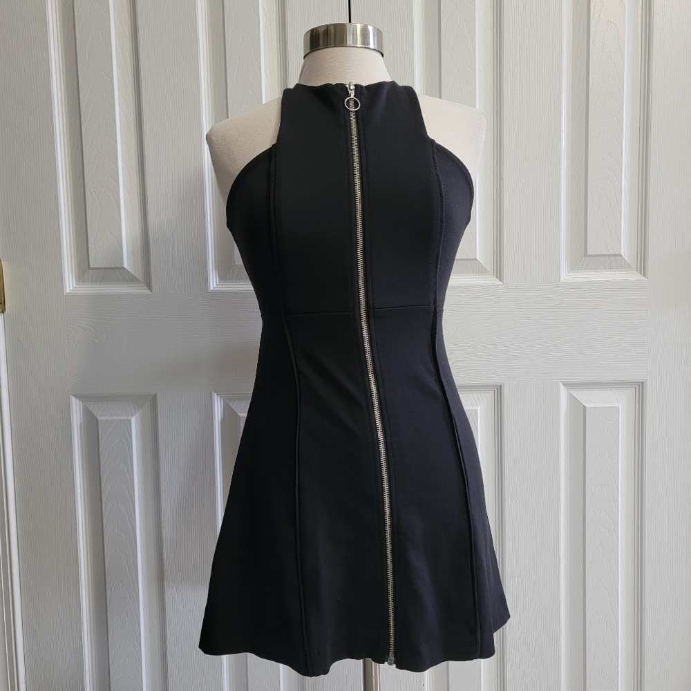 Free People Cutout Back High Neck Cool Mini Fit & Flare Dress, Black, Size XS - Picture 5 of 9